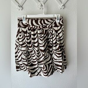 Forever 21 Brown Zebra Print High-Waisted A-Line Skirt